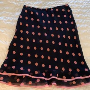 Sangria black with pink polka dots skirt. Size 6.